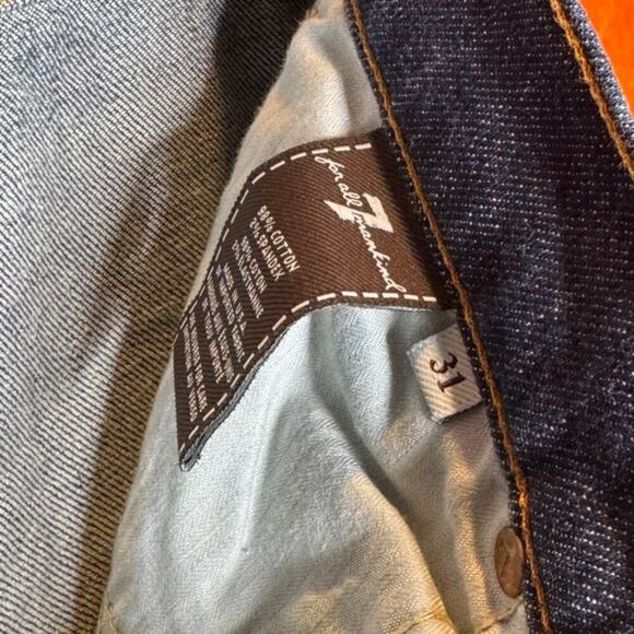 7 For All Mankind Boot Cut Dark Wash Bootcut Jeans Size 31 Pre- Loved - Picture 5 of 6